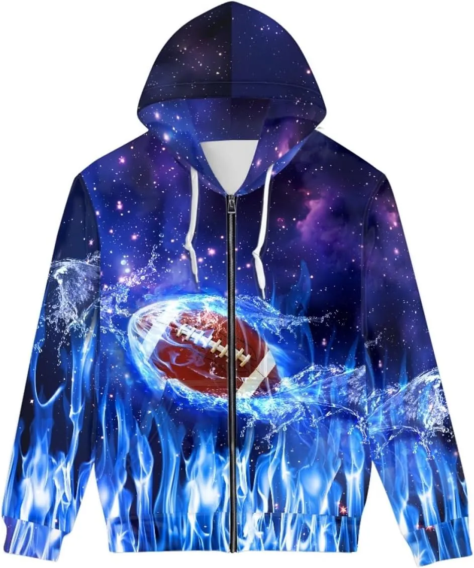 ENLACHIC Unisex Adult Novelty Graphic Hoodies 3D Animal Print Zip up Hoodie Pullover Sweatshirt Pockets