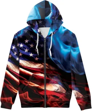 ENLACHIC Unisex Adult Novelty Graphic Hoodies 3D Animal Print Zip up Hoodie Pullover Sweatshirt Pockets