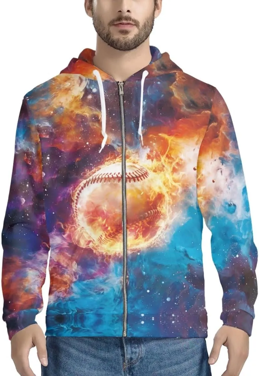 ENLACHIC Unisex Adult Novelty Graphic Hoodies 3D Animal Print Zip up Hoodie Pullover Sweatshirt Pockets