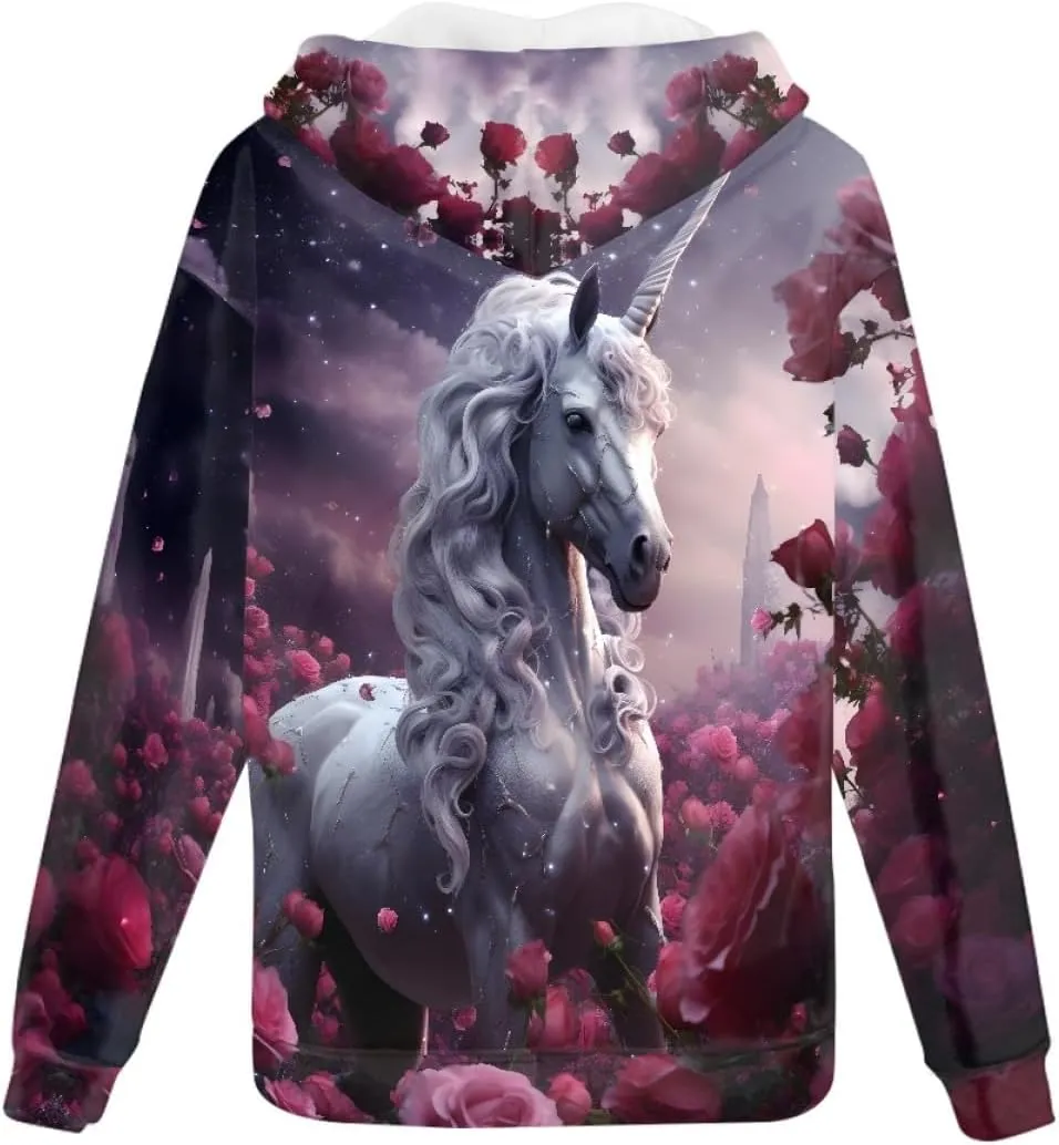 ENLACHIC Unisex Adult Novelty Graphic Hoodies 3D Animal Print Zip up Hoodie Pullover Sweatshirt Pockets