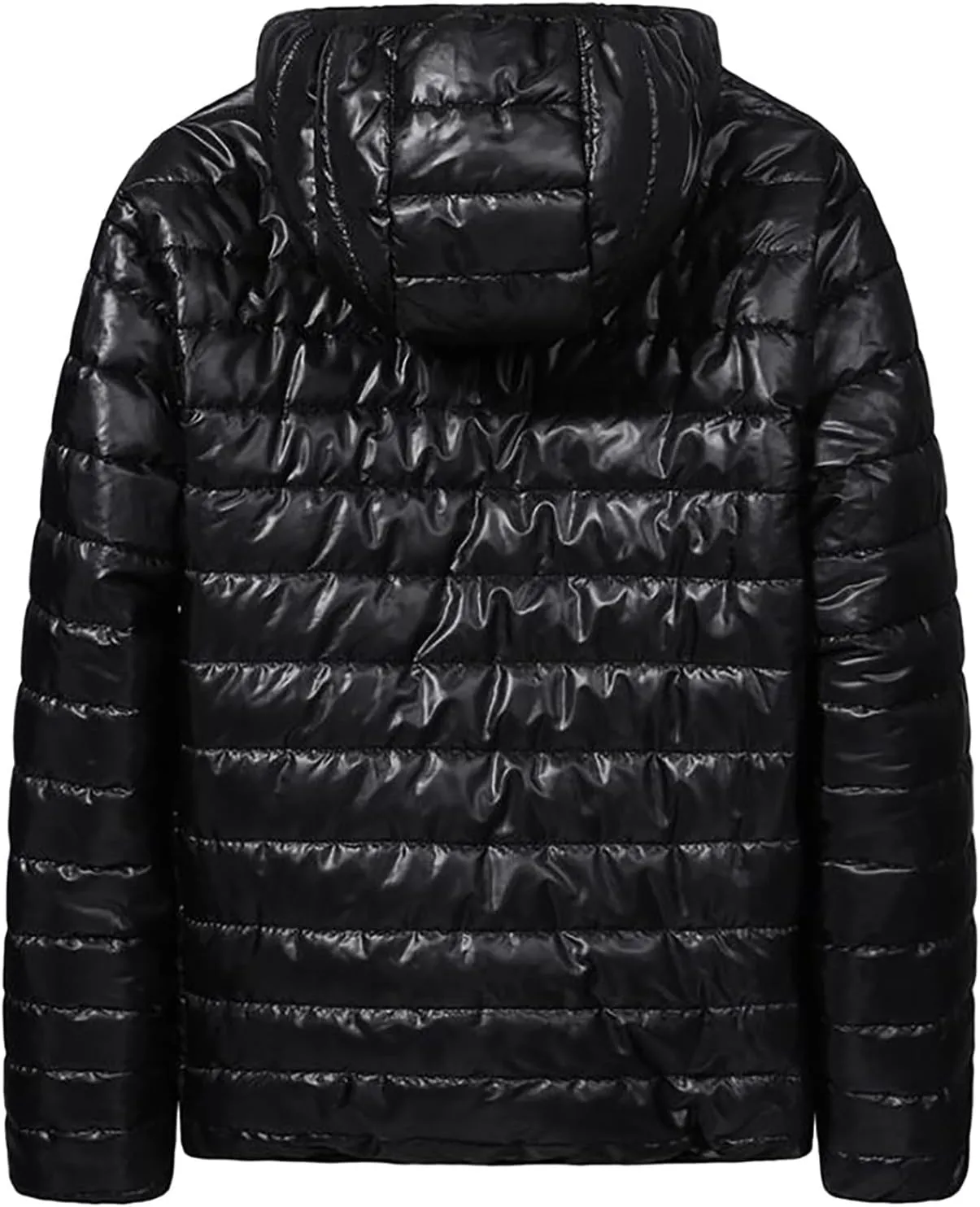 evzosrz Mens Down Jackets with Hood Lightweight Puffer Jacket Zip Warm Packable Winter Hoodies Coats Padded Bubble Outwear