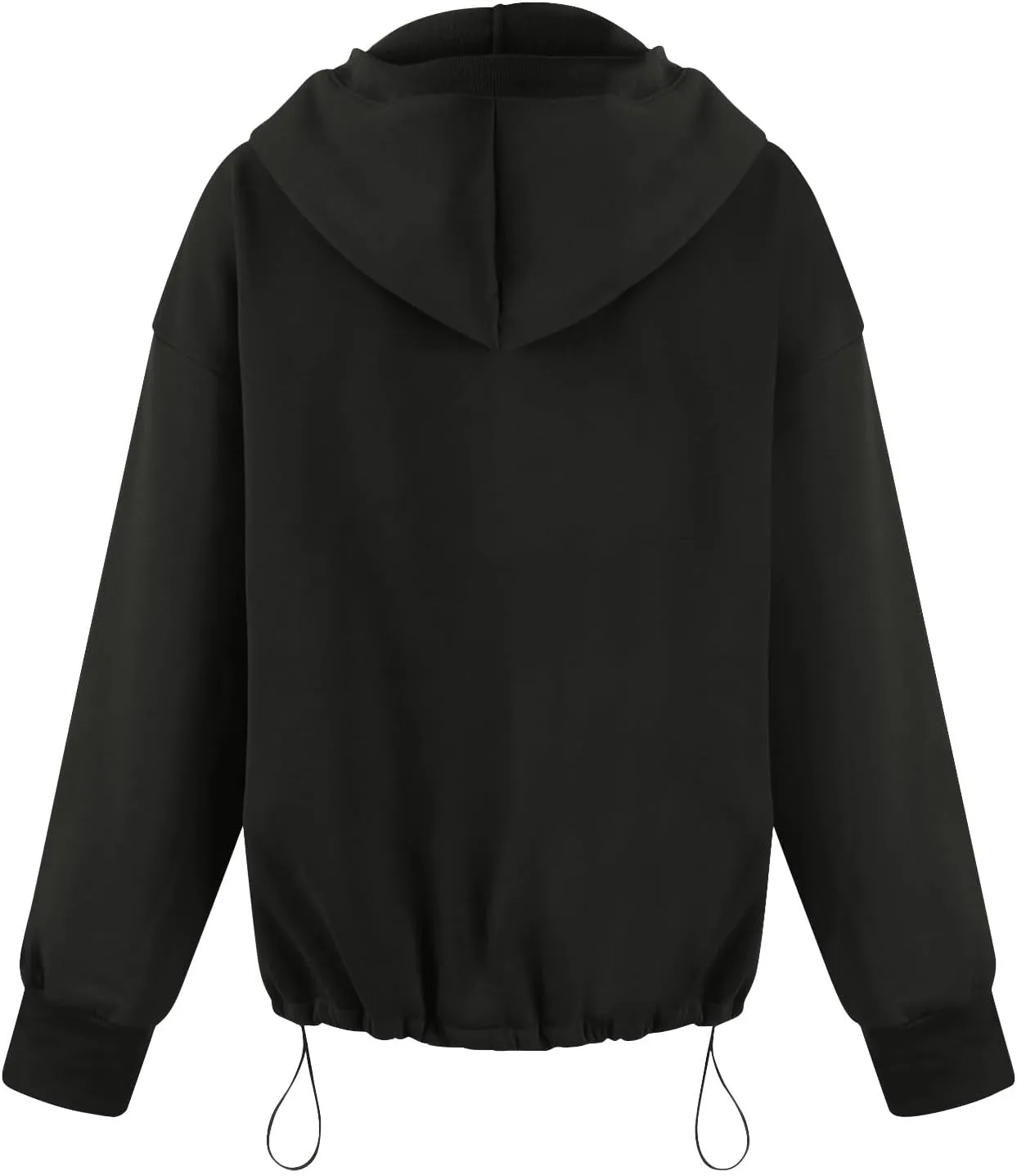 Fall Casual Hoodies for Women Casual Loose Quarter Zip Up Hooded Long Sleeve Pullovers Solid Color Workout Sweatshirt