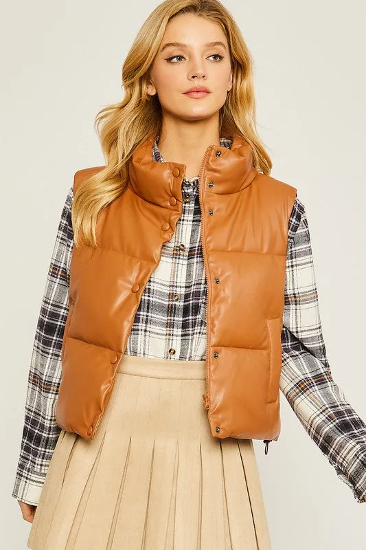 Faux leather Padded Vest