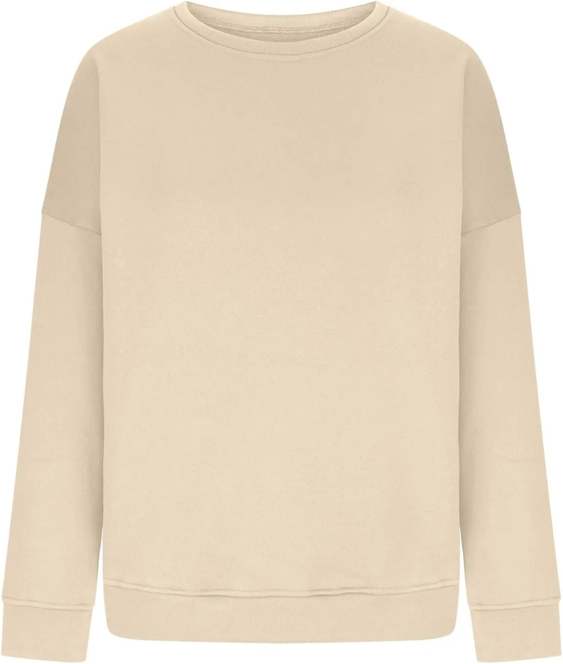 Fleece Crewneck Sweatshirts for Women Soft Comfy Fit Long Sleeve Shirts for Teen Girl Oversized Pullover Sweaters