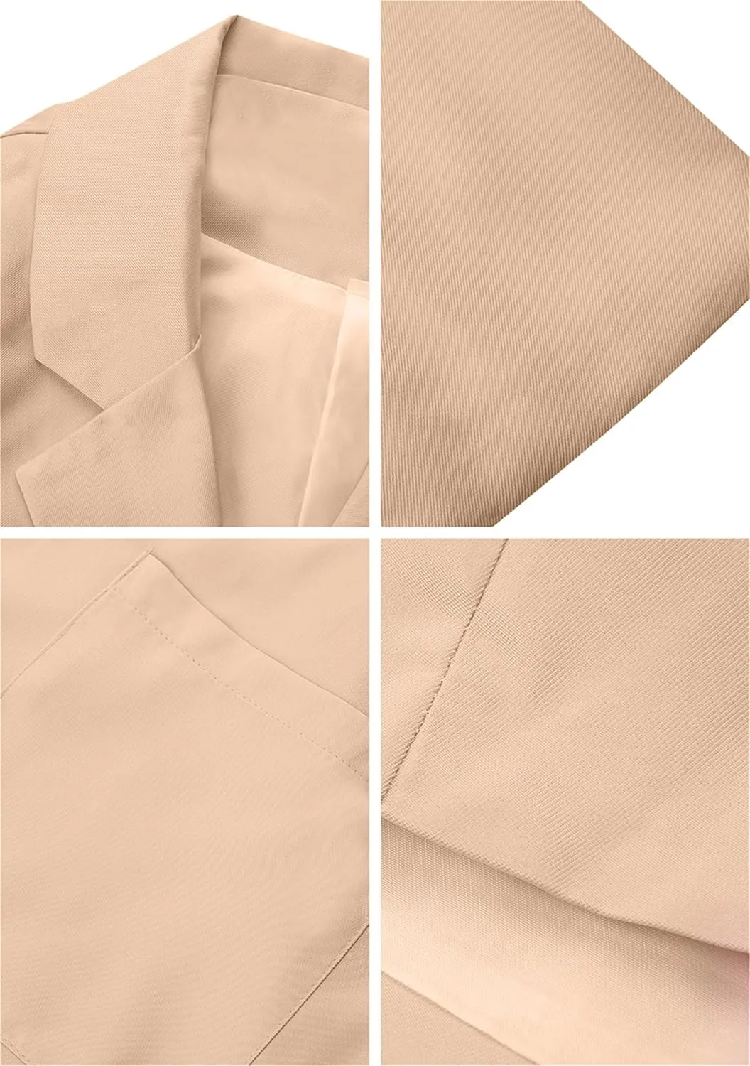 FLITAY Women's Casual Solid Color Jackets Lapel Collar Open Front Blazer Long Sleeve Work Office Outfit Blazer