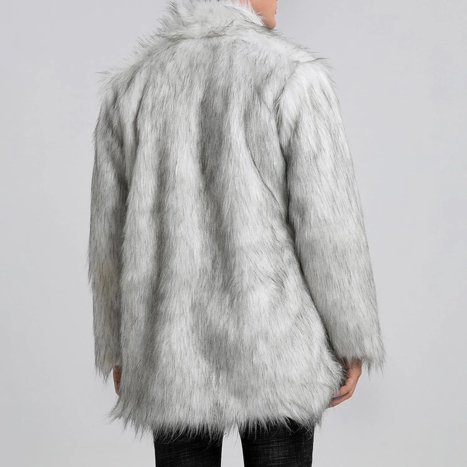 FOMOYUU Men's Fashion Warm Thick Coat Jacket Faux Fur Outwear Cardigan Overcoat Winter Coat Lightweight Jacket Long Trench