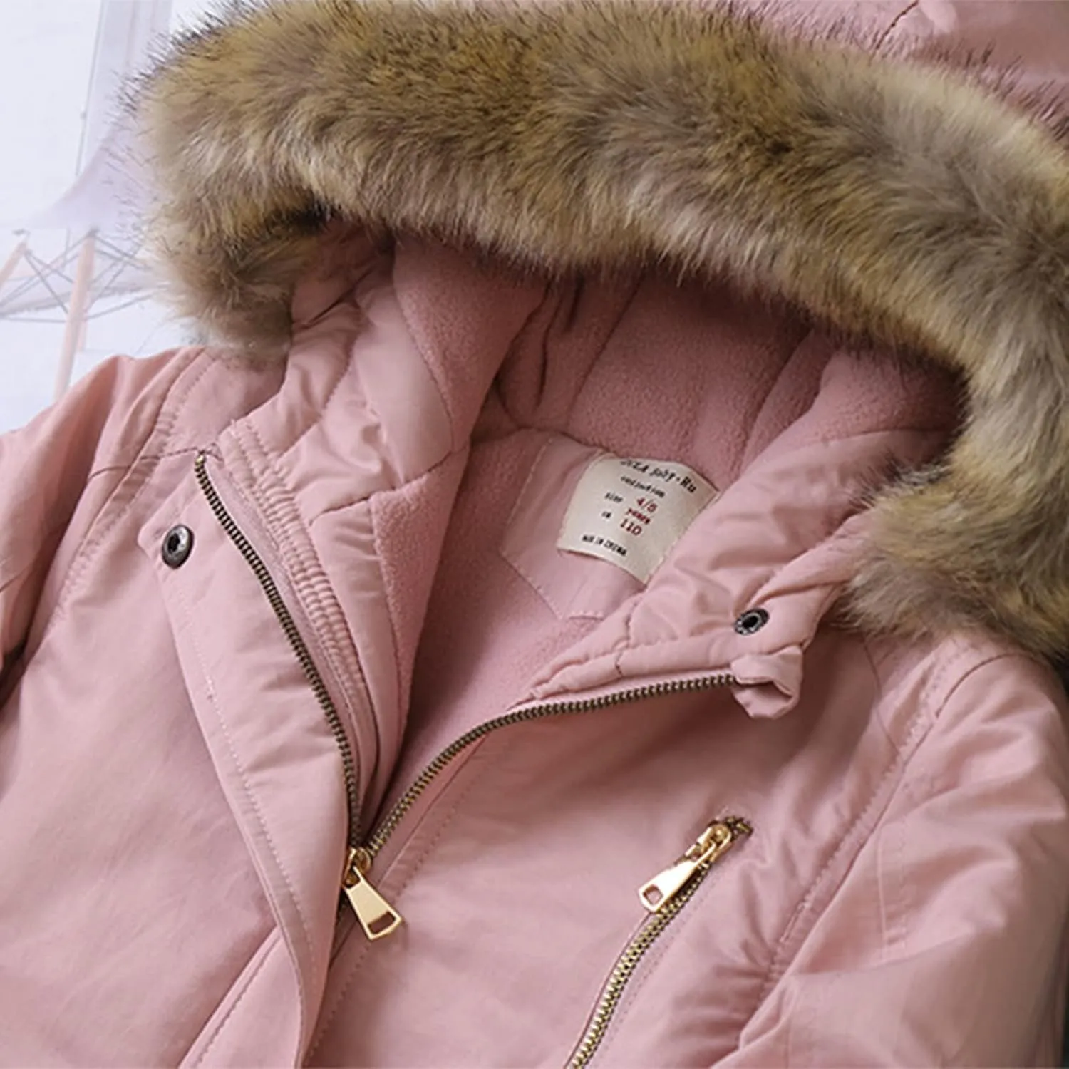 for Kids Boys Baby Girls Boys Autumn Winter Warm Thick Padded Cotton Long Sleeve Fleece Hooded Coat Jacket