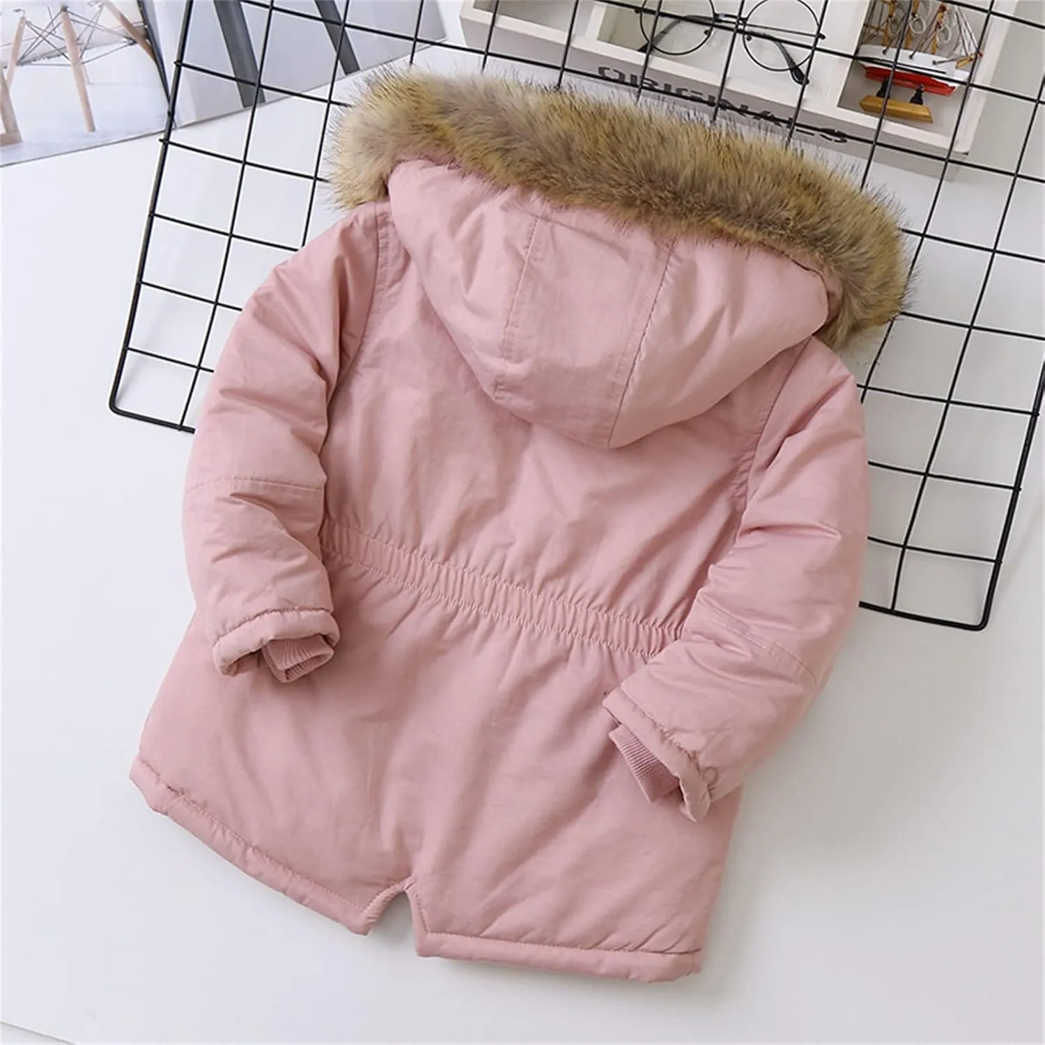for Kids Boys Baby Girls Boys Autumn Winter Warm Thick Padded Cotton Long Sleeve Fleece Hooded Coat Jacket