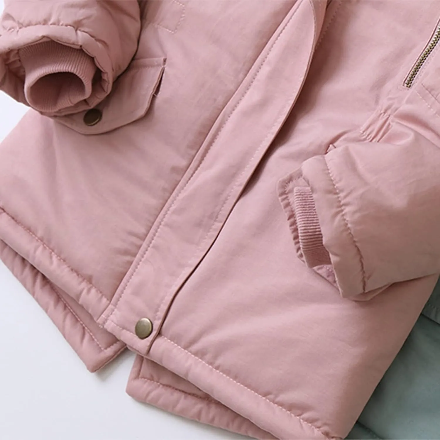 for Kids Boys Baby Girls Boys Autumn Winter Warm Thick Padded Cotton Long Sleeve Fleece Hooded Coat Jacket