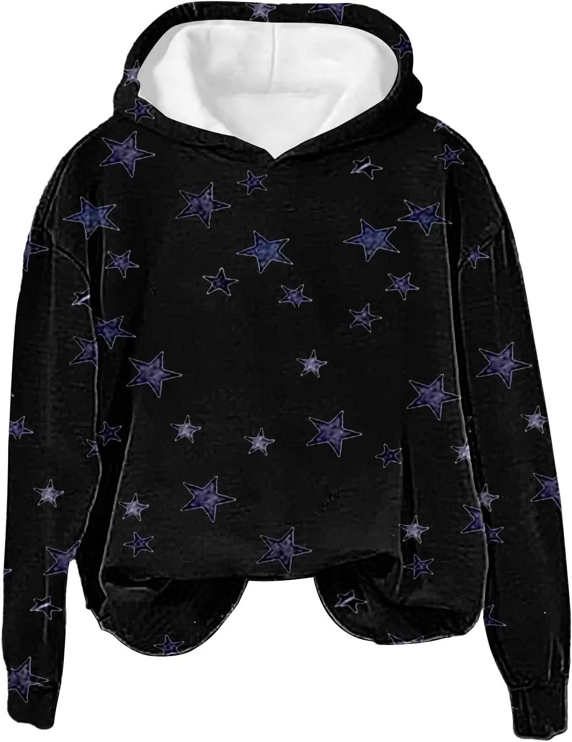 GIERIDUC Womens Oversized Hoodies Stars Printed Graphic Fleece Sweatshirts Long Sleeve Hooded Sweaters Pullover Fall Outfits