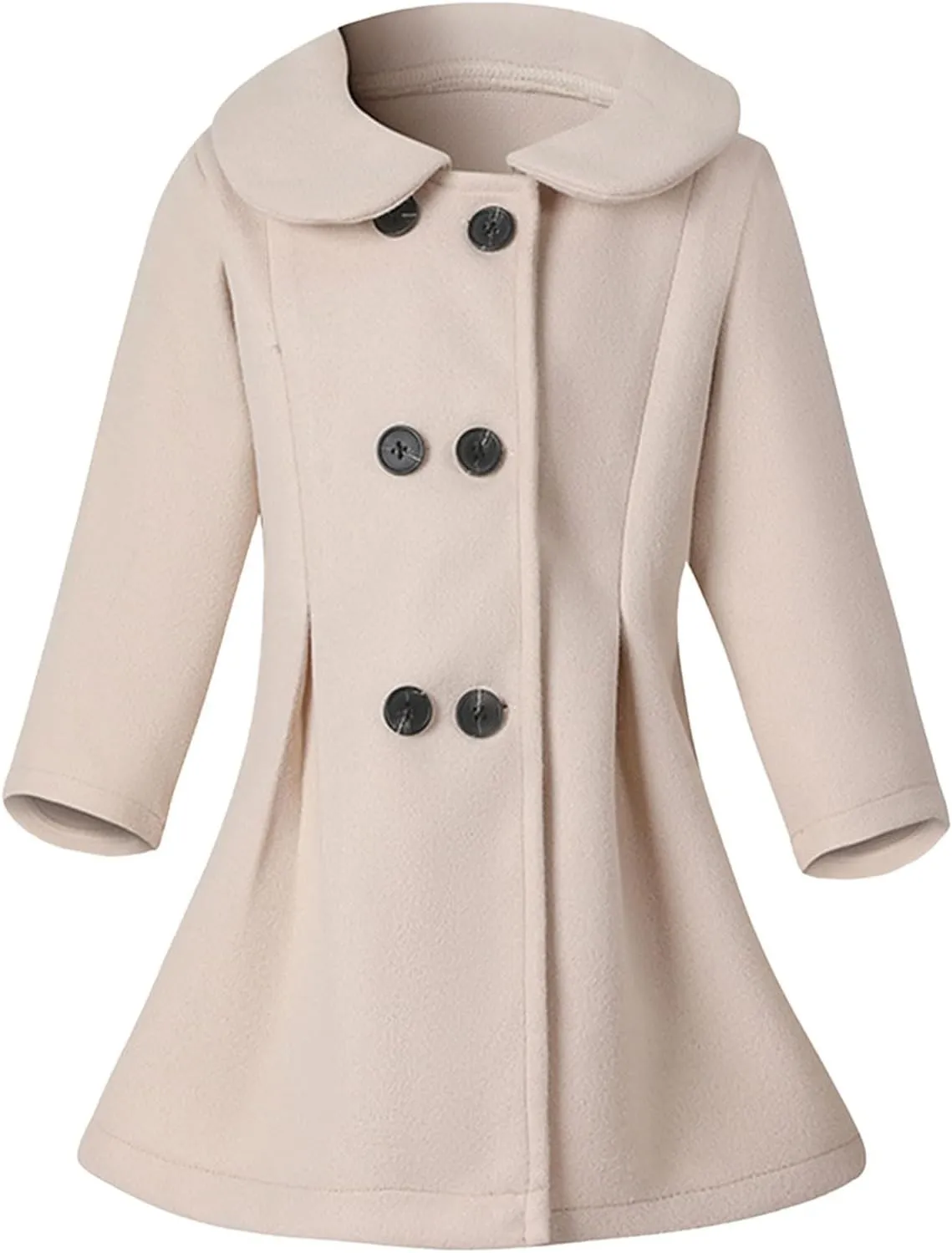 Girls Dress Coat Toddler Trench Coat Wool Blend Double Breasted Long Peacoat Kids Long Winter Coat Faux Fur Jacket