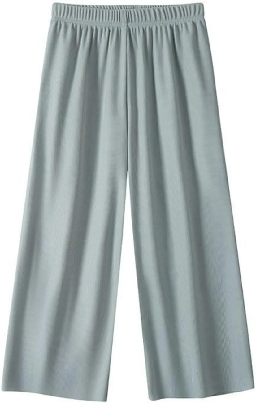 Girls Wide Leg Pants Flowy Stretchy Palazzo Pants Loose Lounge Thin Pants Straight Leg High Elastic Waist Trousers
