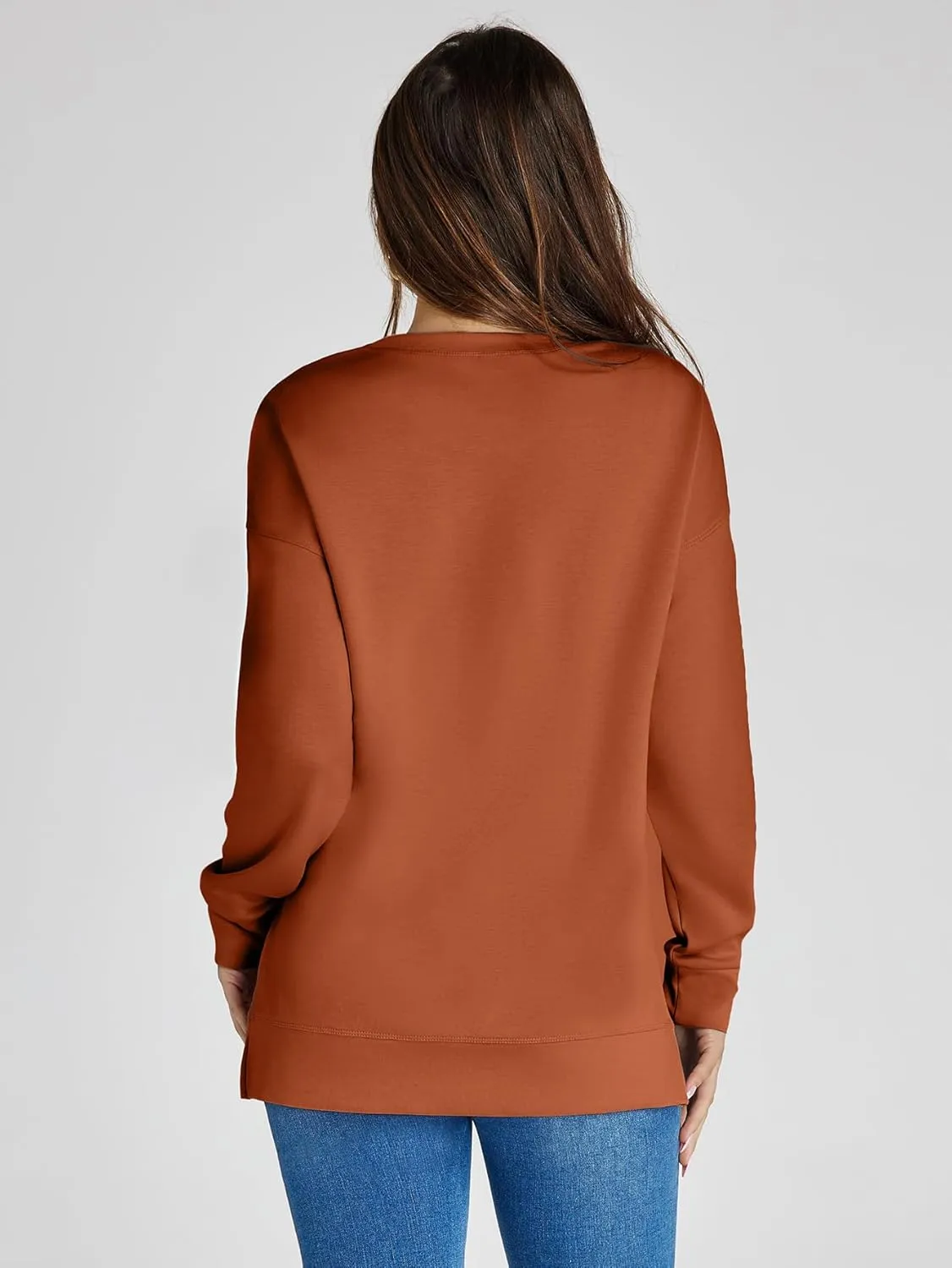 Glamaker Women's Long Sleeve Crewneck Sweatshirt Air Essentials Soft Loose Pullover Sweatshirts