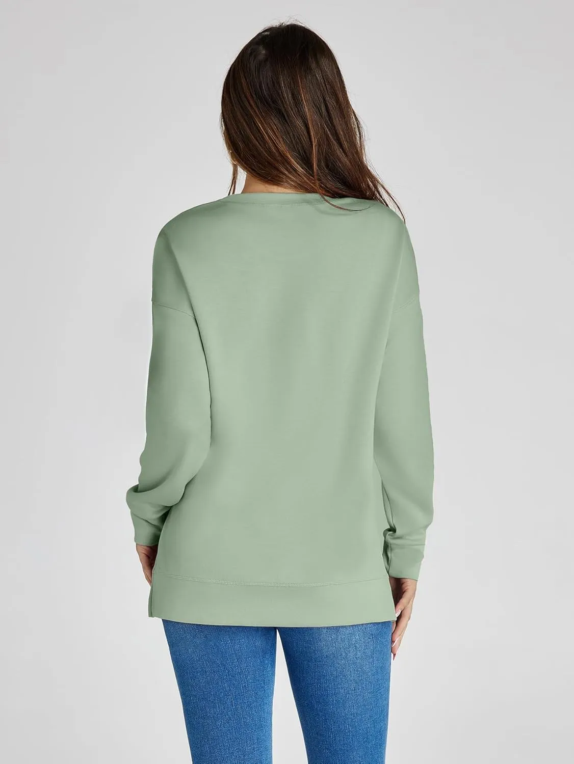 Glamaker Women's Long Sleeve Crewneck Sweatshirt Air Essentials Soft Loose Pullover Sweatshirts