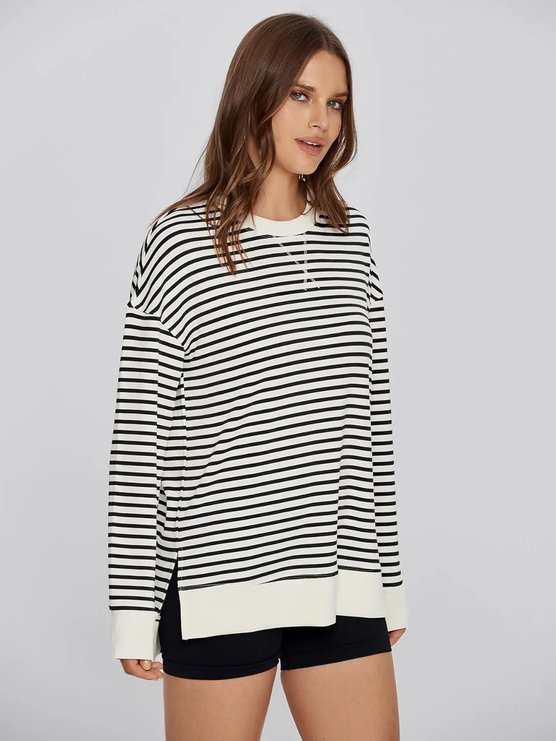 Glamaker Women's Long Sleeve Crewneck Sweatshirt Air Essentials Soft Loose Pullover Sweatshirts