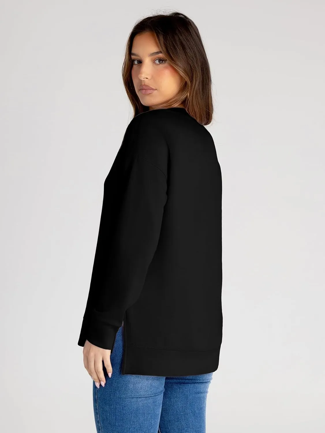Glamaker Women's Long Sleeve Crewneck Sweatshirt Air Essentials Soft Loose Pullover Sweatshirts