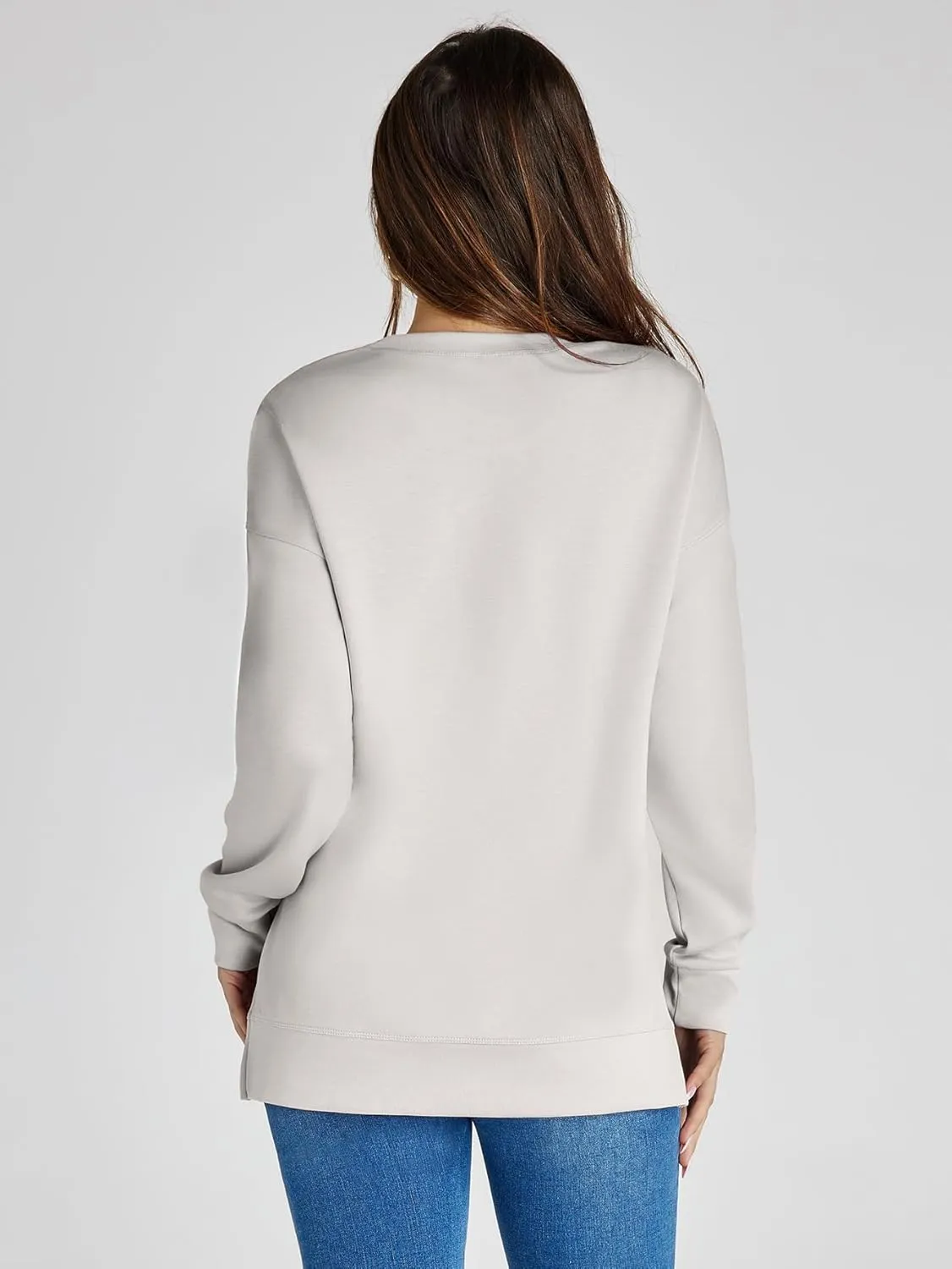 Glamaker Women's Long Sleeve Crewneck Sweatshirt Air Essentials Soft Loose Pullover Sweatshirts