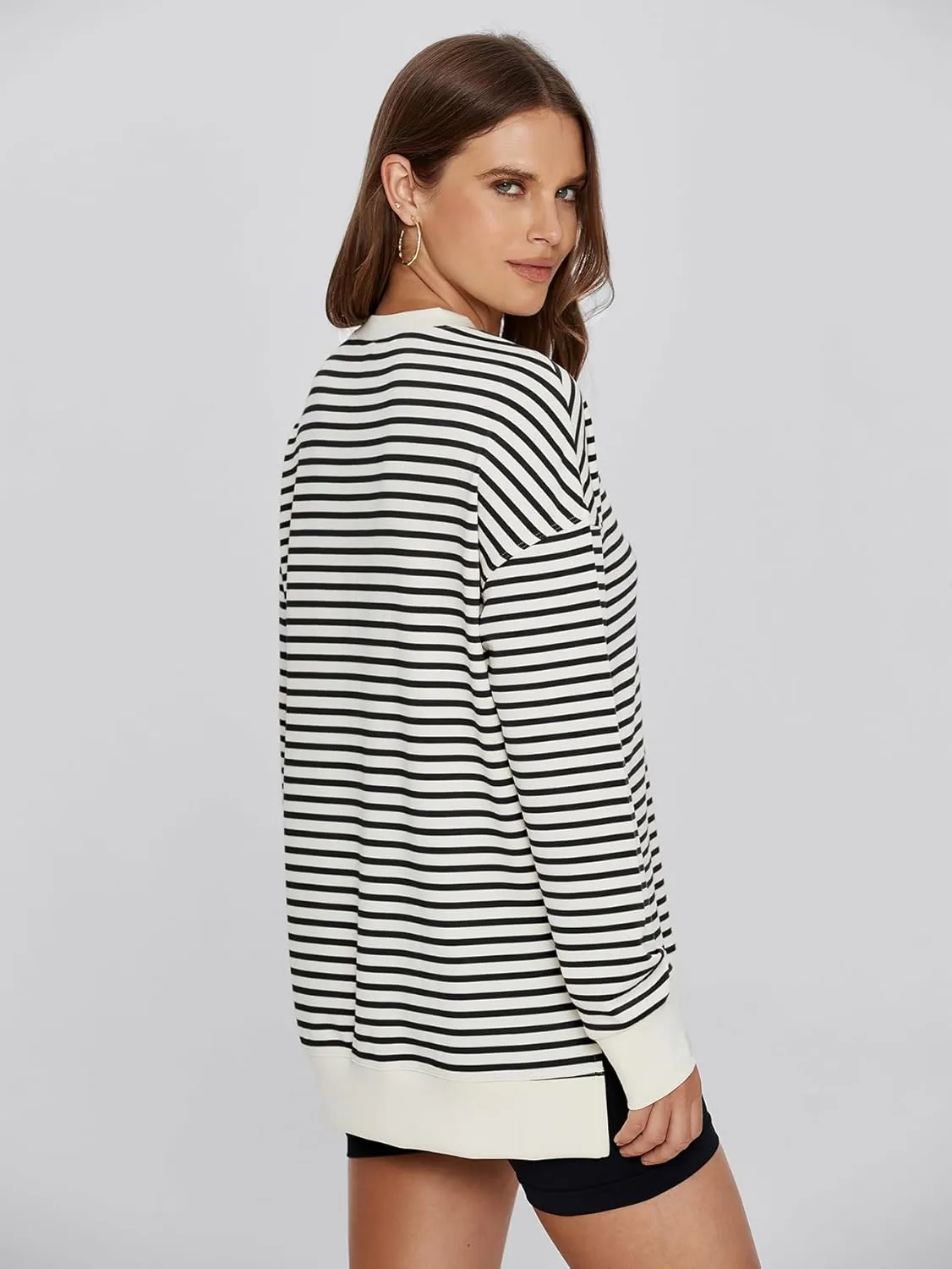 Glamaker Women's Long Sleeve Crewneck Sweatshirt Air Essentials Soft Loose Pullover Sweatshirts