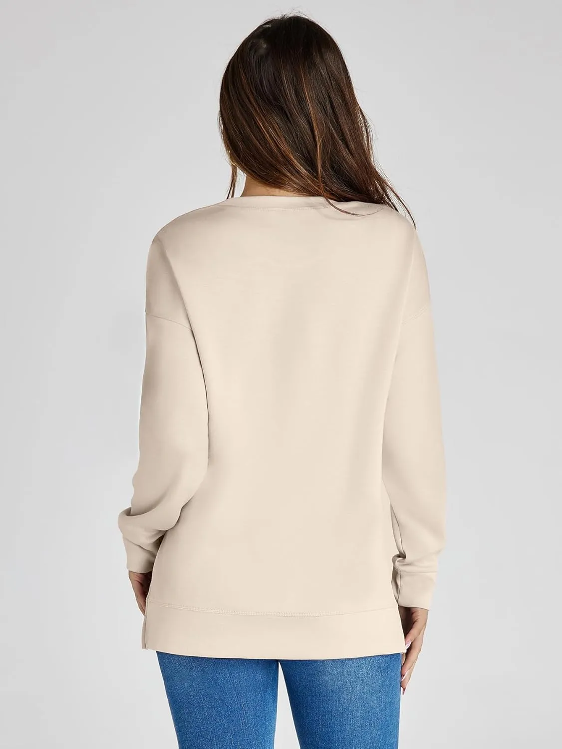 Glamaker Women's Long Sleeve Crewneck Sweatshirt Air Essentials Soft Loose Pullover Sweatshirts
