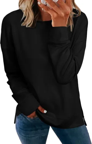 Glamaker Women's Long Sleeve Crewneck Sweatshirt Air Essentials Soft Loose Pullover Sweatshirts