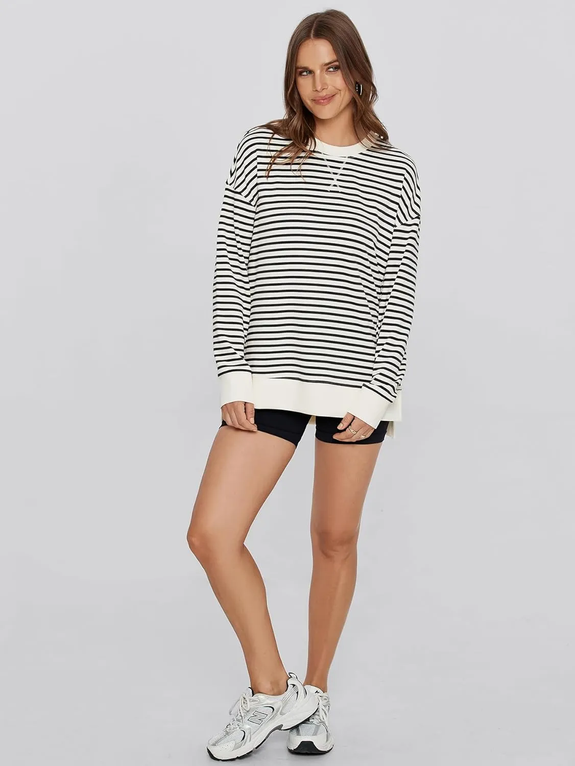 Glamaker Women's Long Sleeve Crewneck Sweatshirt Air Essentials Soft Loose Pullover Sweatshirts