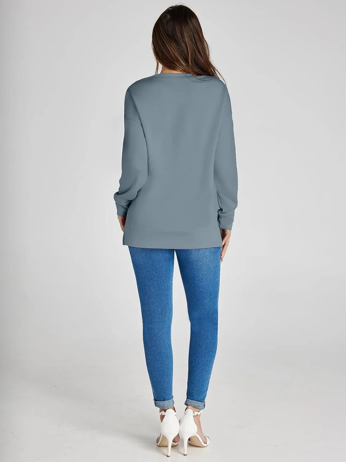 Glamaker Women's Long Sleeve Crewneck Sweatshirt Air Essentials Soft Loose Pullover Sweatshirts