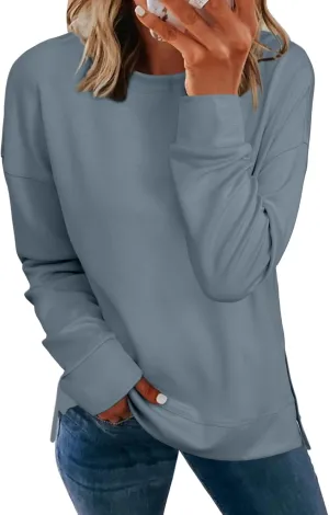 Glamaker Women's Long Sleeve Crewneck Sweatshirt Air Essentials Soft Loose Pullover Sweatshirts
