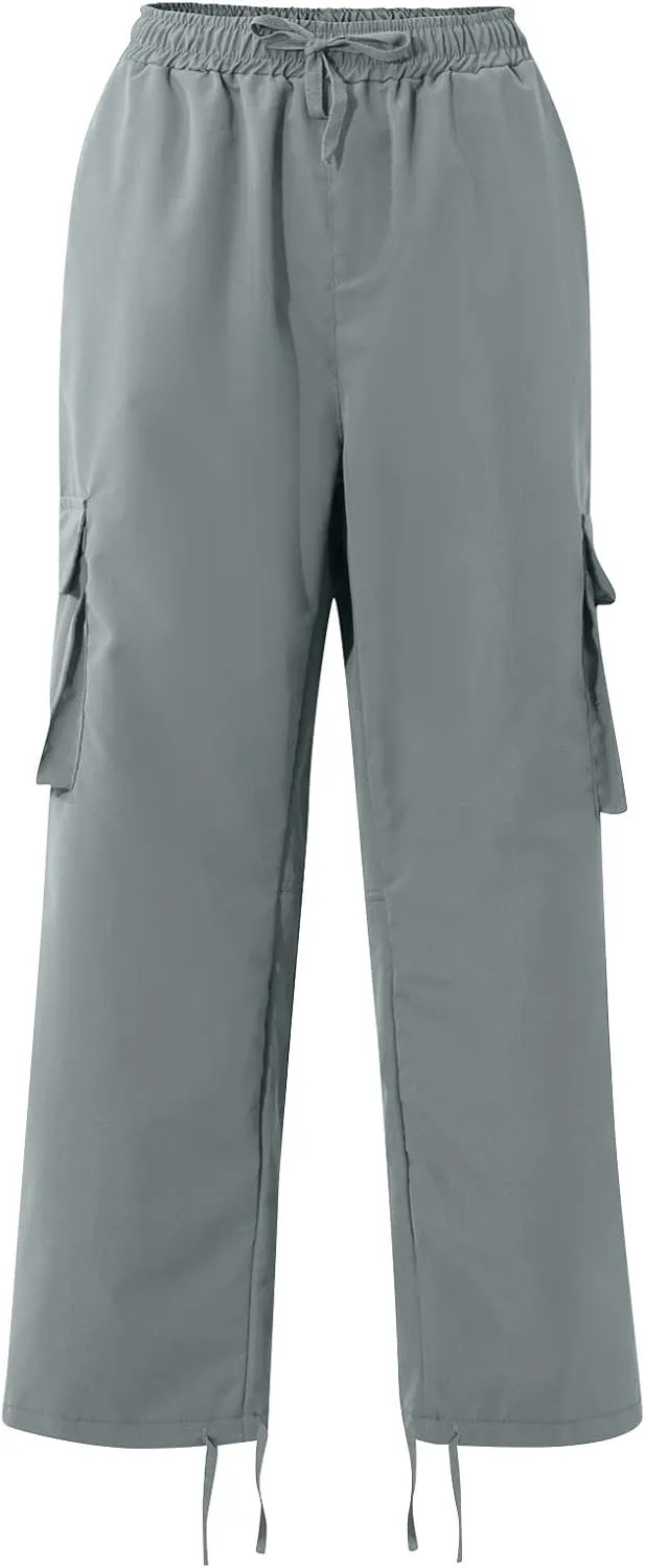 GOFULY Cargo Pants for Men Baggy Elastic Waist Drawstring Pants Pockets Pants Stretch Casual Fall Winter Joggers Trousers