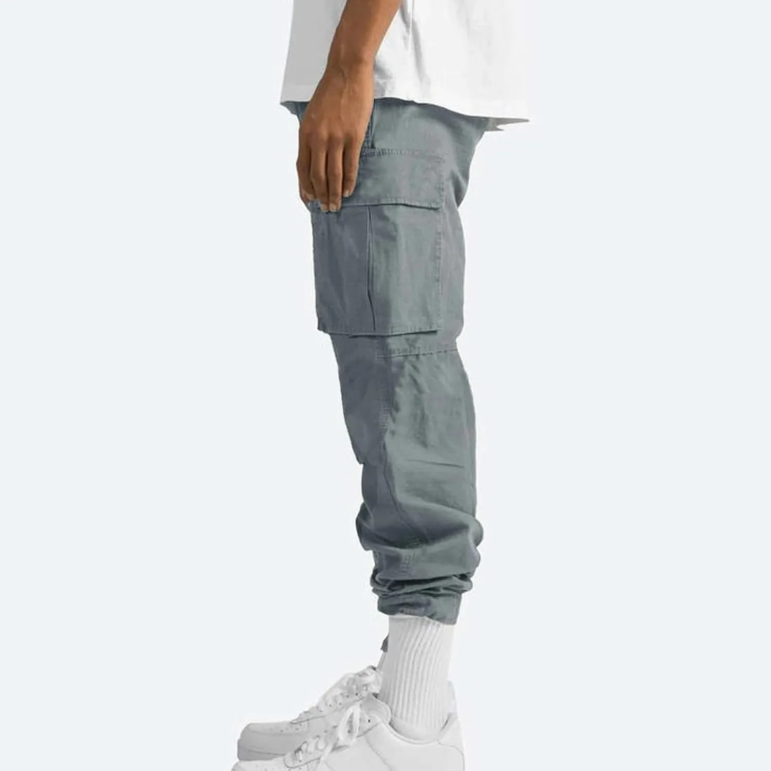 GOFULY Cargo Pants for Men Baggy Elastic Waist Drawstring Pants Pockets Pants Stretch Casual Fall Winter Joggers Trousers