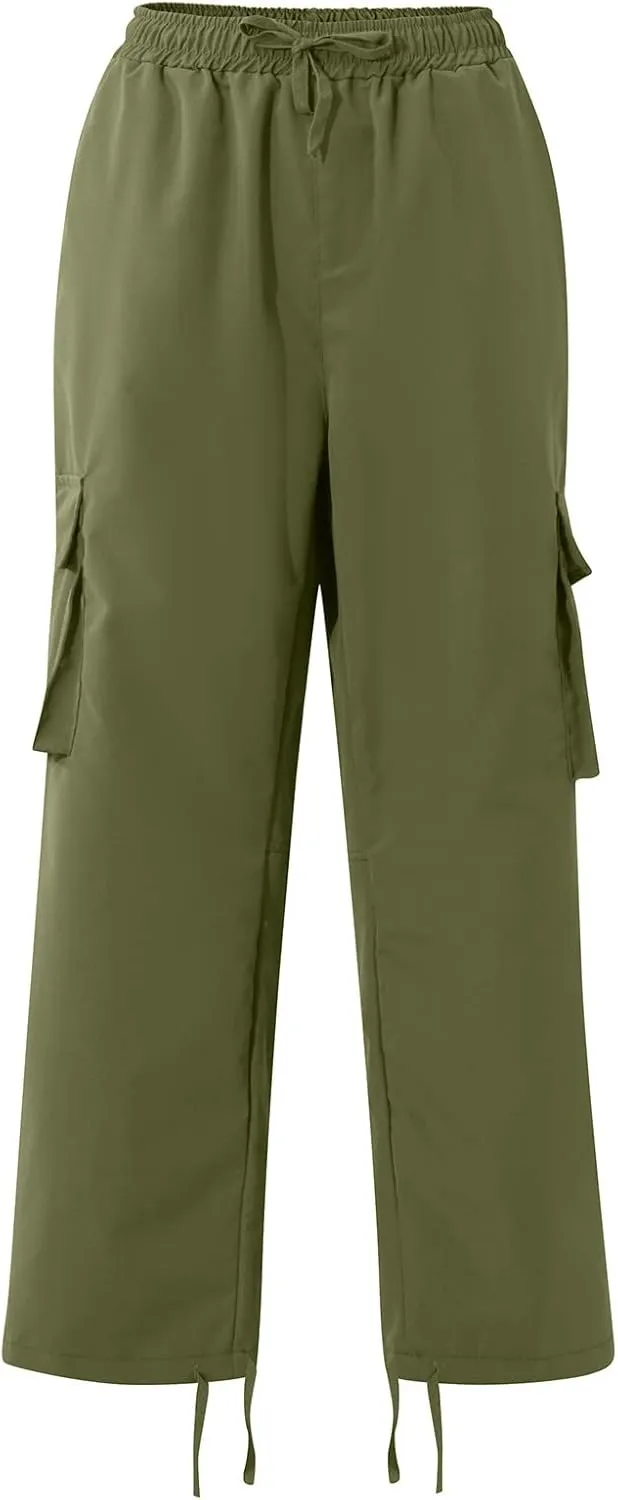 GOFULY Cargo Pants Mens Baggy Drawstring Elastic Waist Sweat Pants Tall with Multi Pockets Pants Casual Joggers Trousers