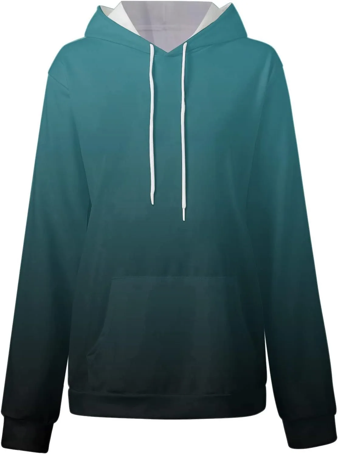 GOFULY Womens Gradient Color Fall Pullover Hoodie - Lightweight Sweatshirt With Drawstring