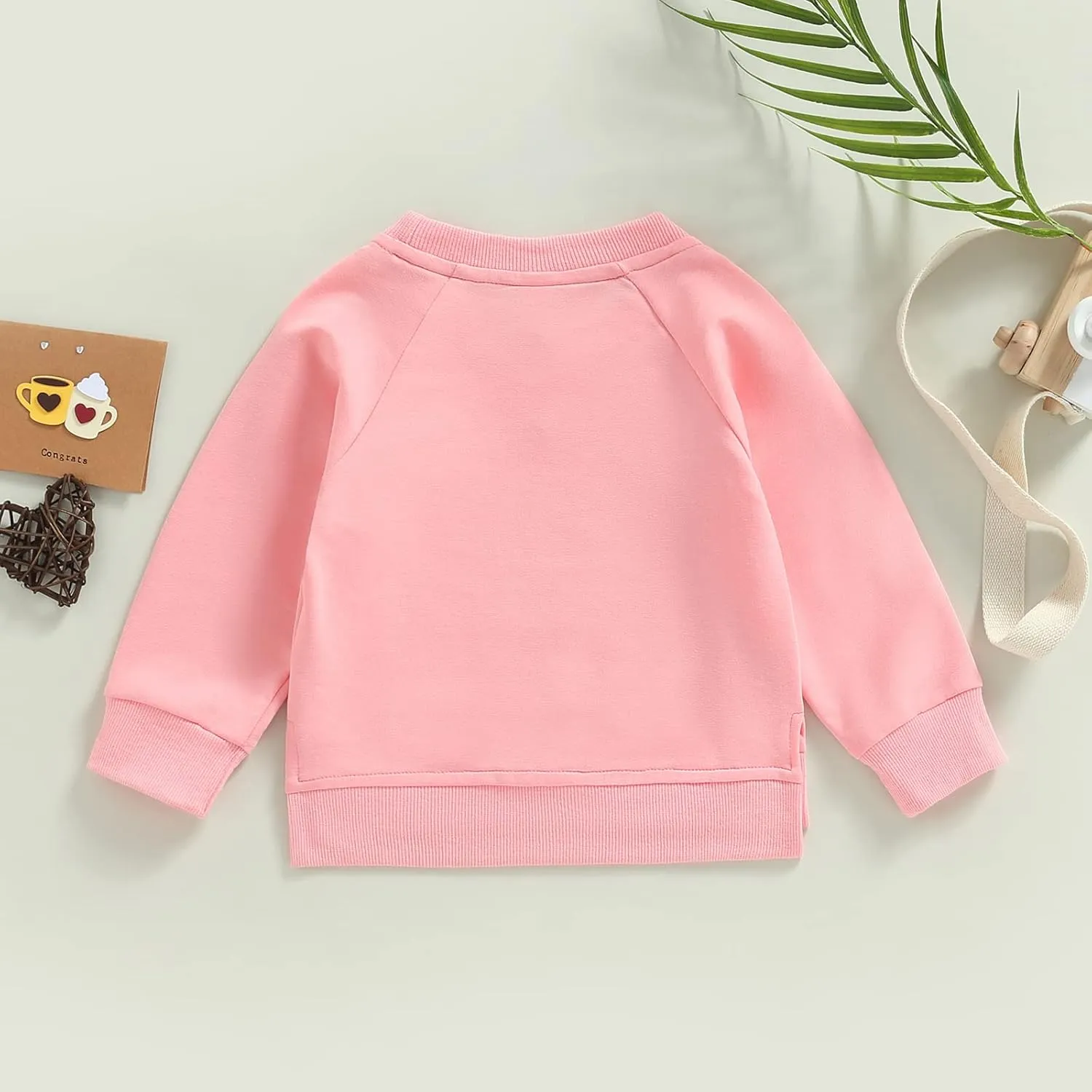 Gueuusu Toddler Kids Baby Boy Girl Crewneck Sweatshirt Cotton Long Sleeve Solid Color Pullover Top Casual Spring Fall Clothes