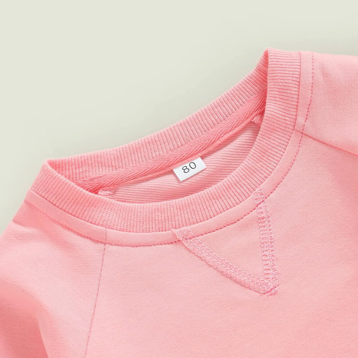 Gueuusu Toddler Kids Baby Boy Girl Crewneck Sweatshirt Cotton Long Sleeve Solid Color Pullover Top Casual Spring Fall Clothes