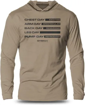 Gymish Lifestyle Athletic Works Gym Days Hooded Workout Shirt Long Sleeve Bodybuilder Men T-shirt