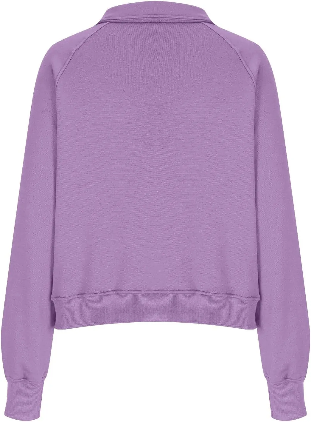 Half Zip Sweatshirt Women Cropped Oversized Fleece Pullover Zipped Thumb Hole Cute Sweatshirts with Pockets