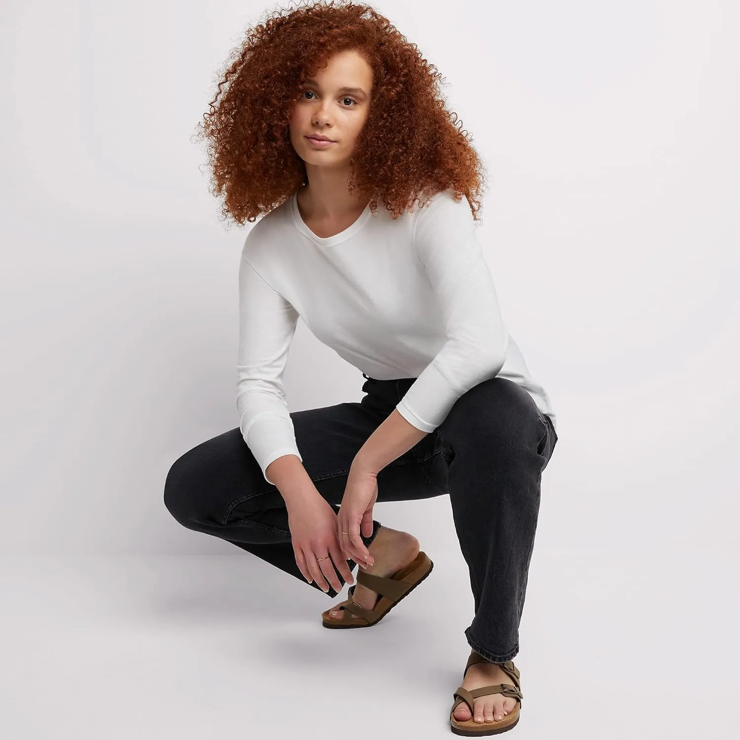 Hanes Original Women's Long Sleeve T-Shirt, 100% Cotton Lightweight Tee Shirt for Women