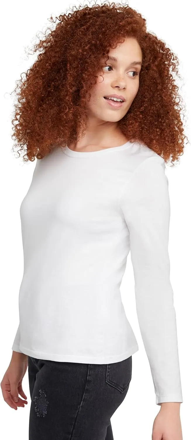 Hanes Original Women's Long Sleeve T-Shirt, 100% Cotton Lightweight Tee Shirt for Women