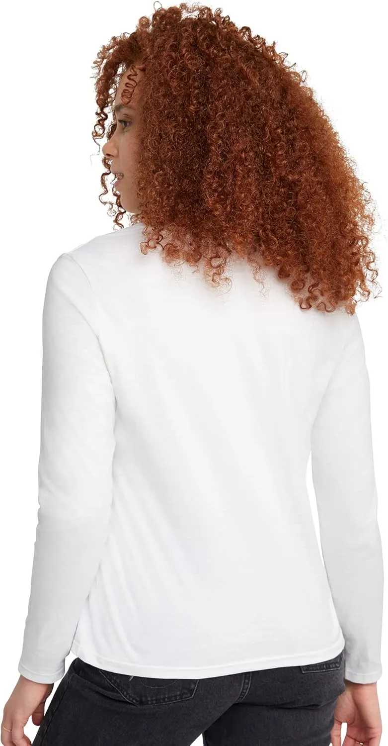 Hanes Original Women's Long Sleeve T-Shirt, 100% Cotton Lightweight Tee Shirt for Women