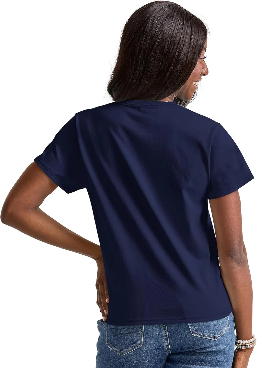 Hanes Women's Essentials T-Shirt, Cotton Crewneck Tee, Classic Fit T-Shirt for Women