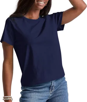Hanes Women's Essentials T-Shirt, Cotton Crewneck Tee, Classic Fit T-Shirt for Women