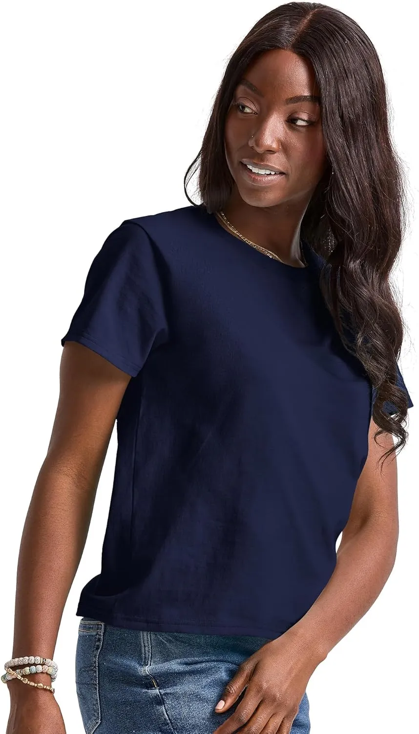 Hanes Women's Essentials T-Shirt, Cotton Crewneck Tee, Classic Fit T-Shirt for Women