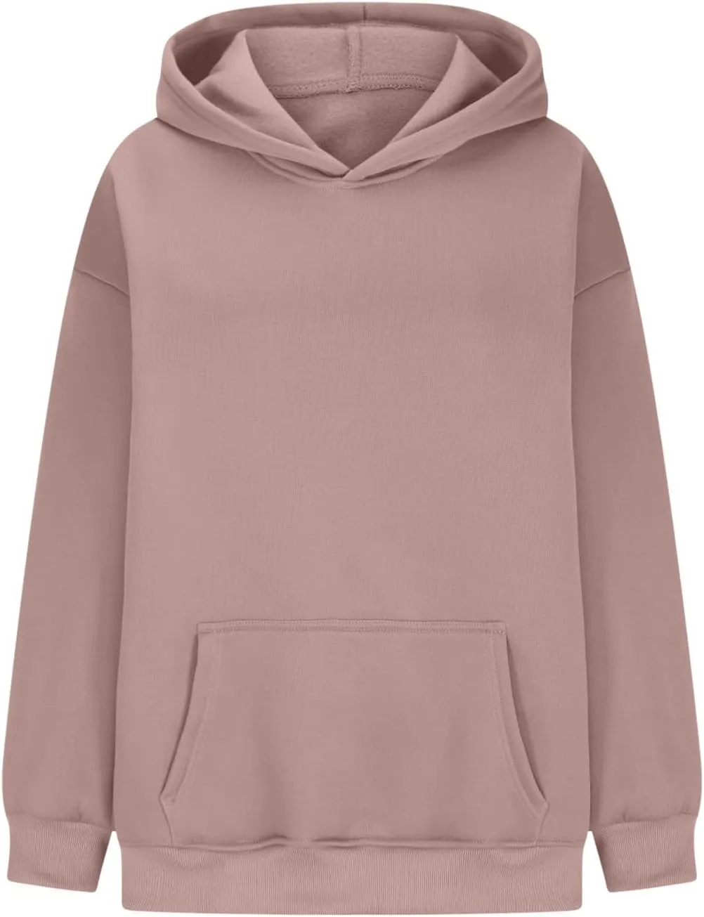 HGps8w Women's Oversized Hoodie Sweatshirts, Basic Solid Long Sleeve Pullover Outerwear Shirts Casual Loose Hooded Top