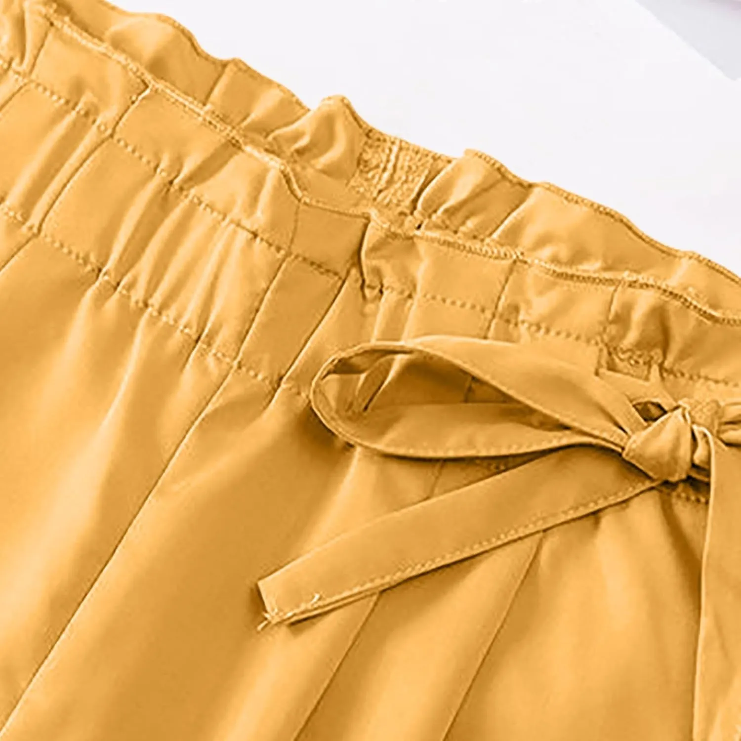 High Waist Pencil Pants for Womens Dressy Bow Knot Cotton Pants Straight Leg Business Work Trousers with Pockets