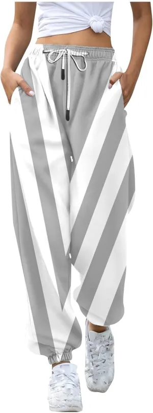 high Waisted Sweatpants for Women Baggy Cinch Bottom Jogger Casual Pants Casual Baggy Fleece Warm Lounge Trousers
