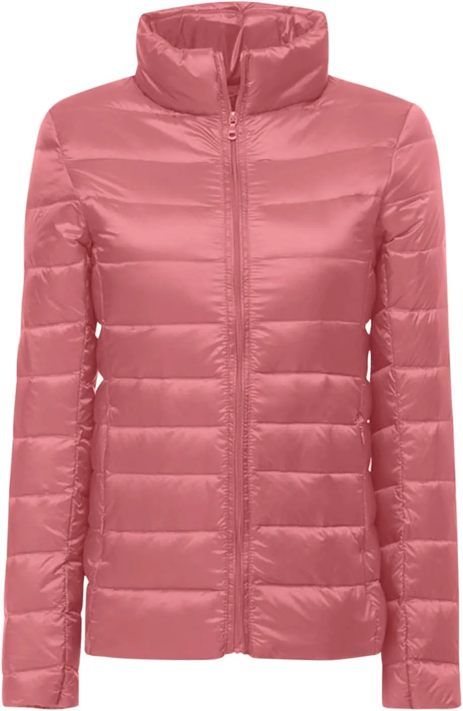 hlysgo Women's Slim-Fit Quilted Puffer Jacket Lightweight Padded Warm Winter Casual Down Coat Zip Jackets