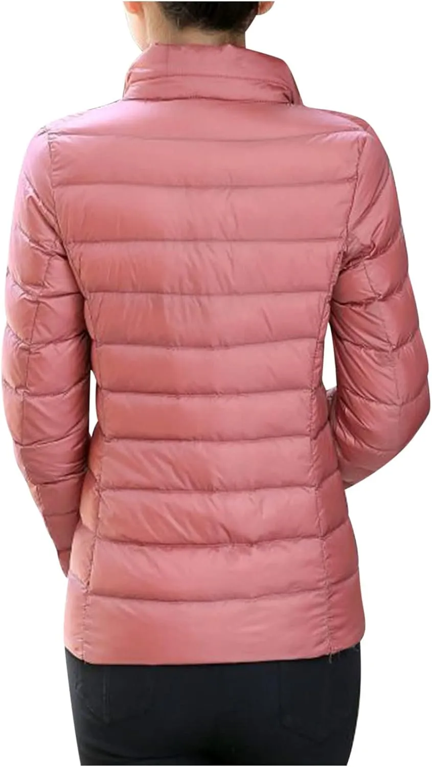hlysgo Women's Slim-Fit Quilted Puffer Jacket Lightweight Padded Warm Winter Casual Down Coat Zip Jackets