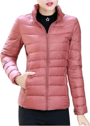 hlysgo Women's Slim-Fit Quilted Puffer Jacket Lightweight Padded Warm Winter Casual Down Coat Zip Jackets