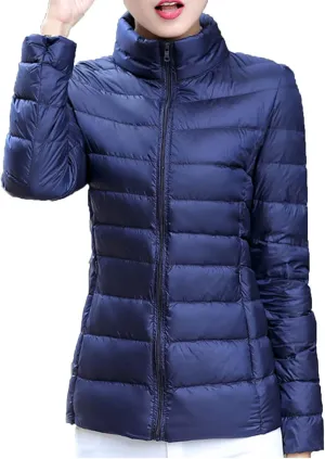 hlysgo Women's Slim-Fit Quilted Puffer Jacket Lightweight Padded Warm Winter Casual Down Coat Zip Jackets