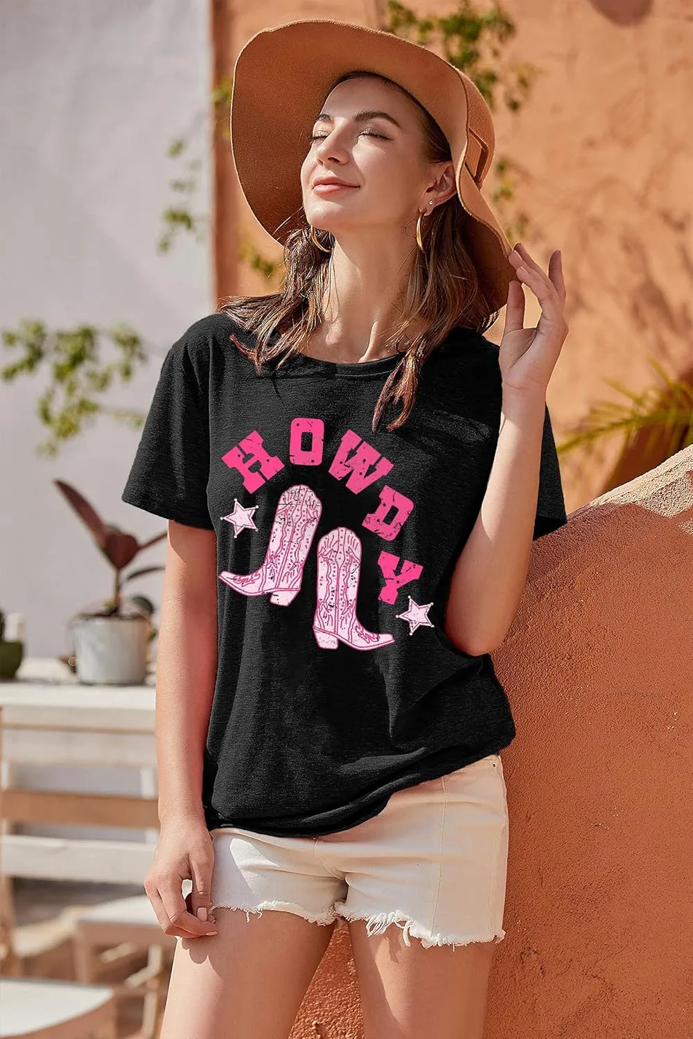 Howdy Shirt for Women Vintage Rodeo Cowgirl Graphic T-Shirt Western Country Concert Tee Tops