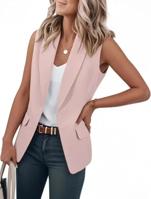IDEALSANXUN Womens Vest Fashion Dressy Notch Lapel Sleeveless Blazer Suit Jackets Office Work Clothes